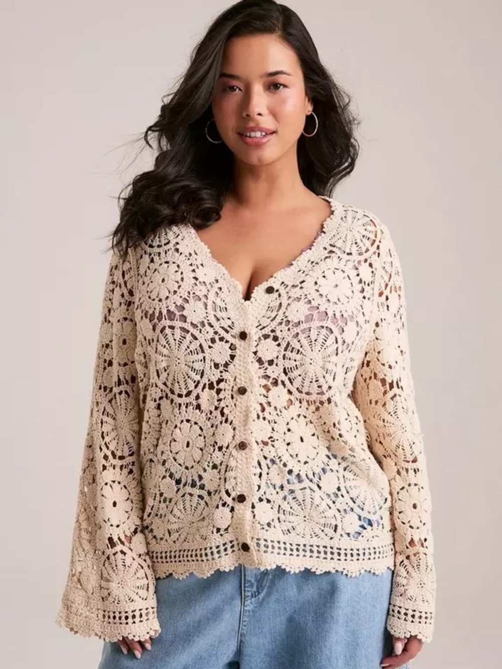 Torrid Festi Crochet Lace Cardigan NWT - Picture 1 of 2